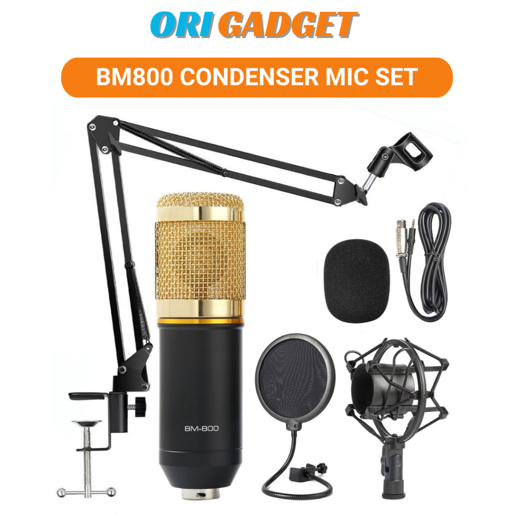 Professional Condenser Audio BM800 Studio Microphone Vocal Recording Microphone Mic Stand Karaoke