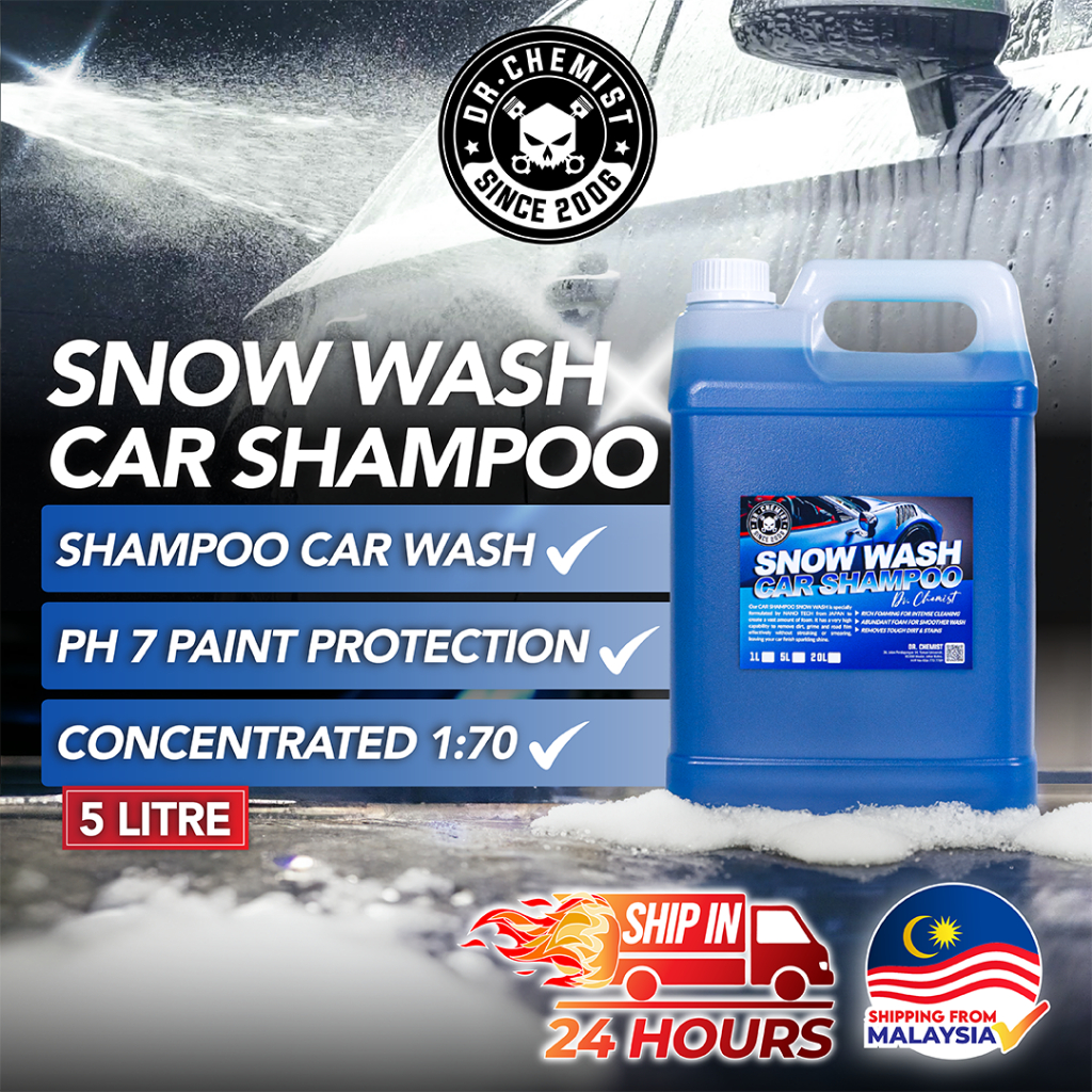 ?Ready Stock?Snow Wash Car Shampoo 5KG for Car Wash/Household (Snow Effect) Bubble Wash Sabun Kereta