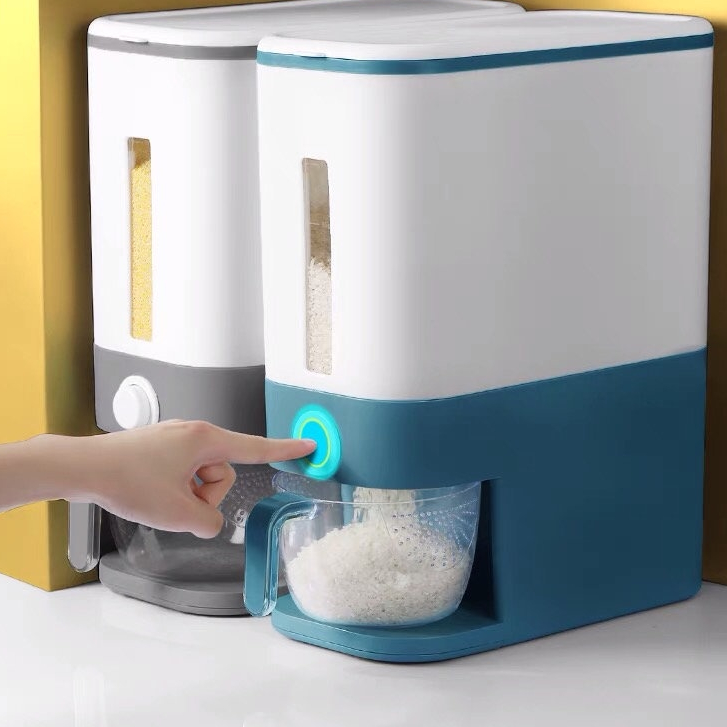 Ninsso : 12KG Semi-Auto Rice Dispenser with FREE Cup / Rice Storage Bucket / Bekas Peti Nasi