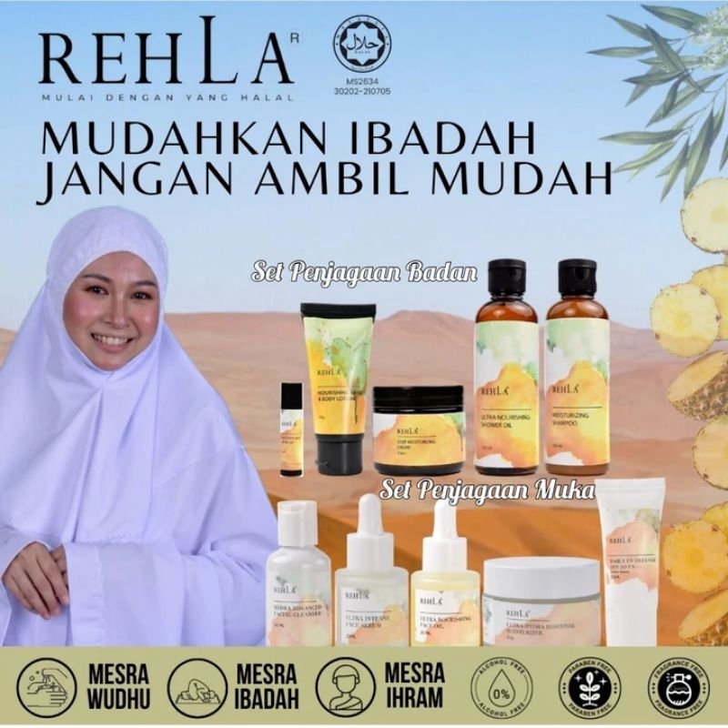 Rehla Skin Care Set / Body Care Set Mesra Haji Umrah Ihram Travel Kit (Percuma Bag Pouch)