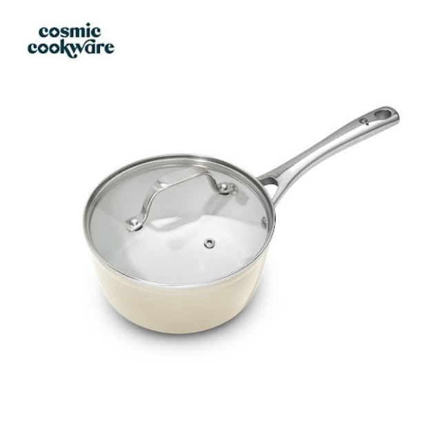 18cm Cosmo Saucepan (1.8L) - Cosmic Cookware Non-toxic, Swiss Made Non-stick Ceramic Coating, FDA Approved