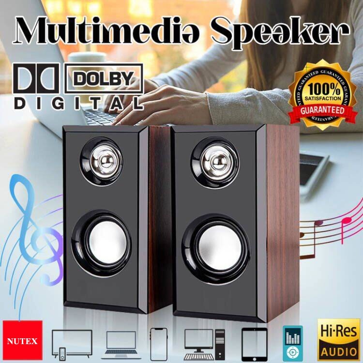 USB Portable Mini Solid Wood Speaker Sound Box Wired Audio for phone Laptop PC Computer Notebook Desktop *Ready Stock*