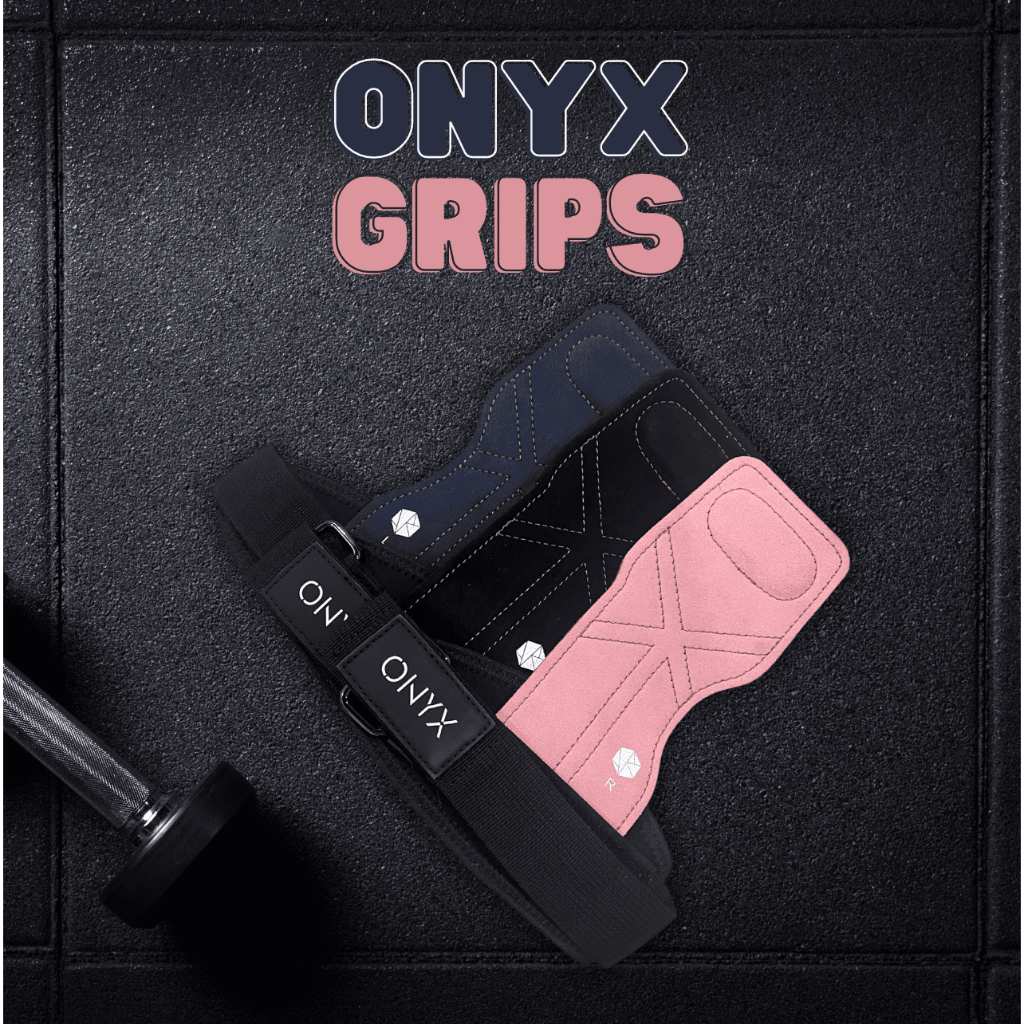 ONYX Grips - 1Pair Non-Slip Wrist Wrap Triple Layer Cowhide Material Weight Lifting Grips Gloves