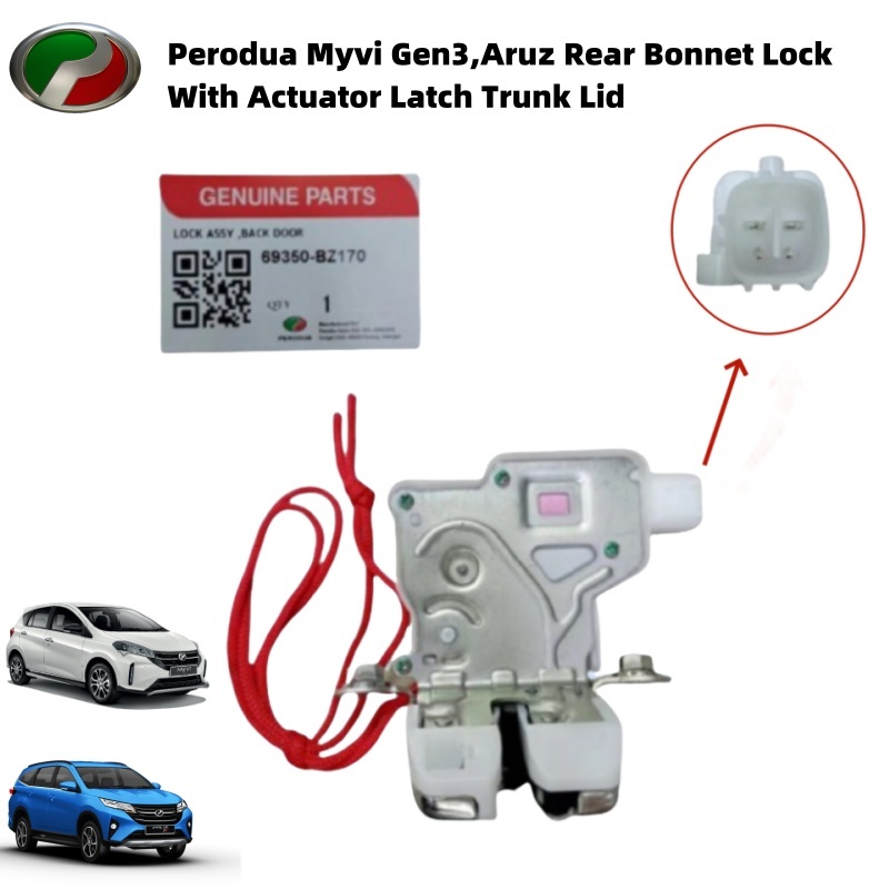 Perodua Myvi D20n Gen3, Aruz Rear Bonnet Lock With Actuator Latch Trunk Lid 4 Pin (69350-BZ170)