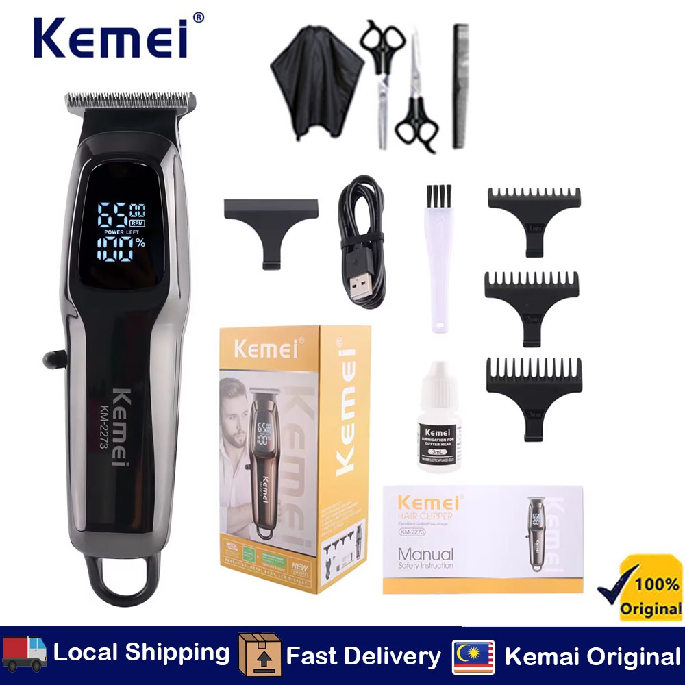 Kemei Cordless Hair Clipper KM-2273 Rechargeable Hair Trimmer Adjustable Cutter Head Professional Hair Clipper For Men