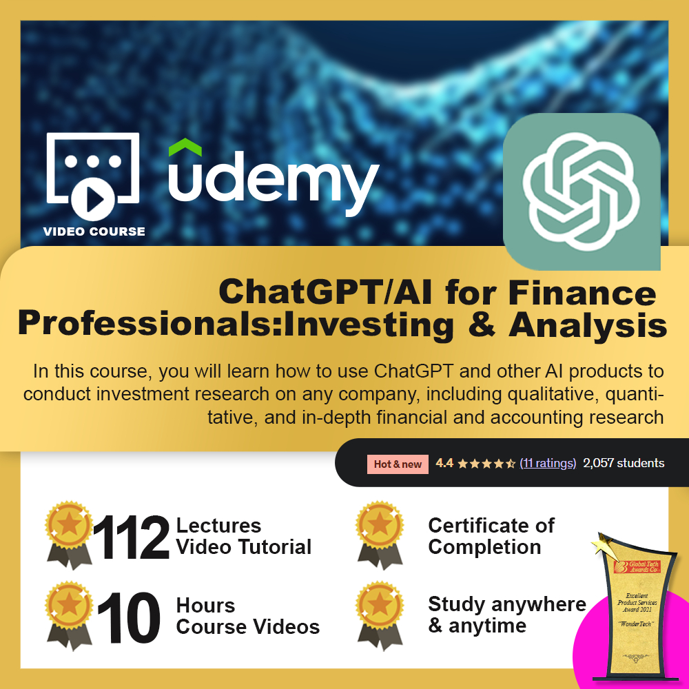 [Video Course] ChatGPT/AI for Finance Professionals: Investing & Analysis