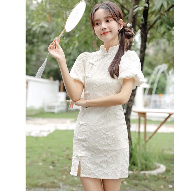 现货High QualityReady Stock｜甜美旗袍连衣裙｜❤Women's Fashion Cheongsam Dress Short Sleeve Dress