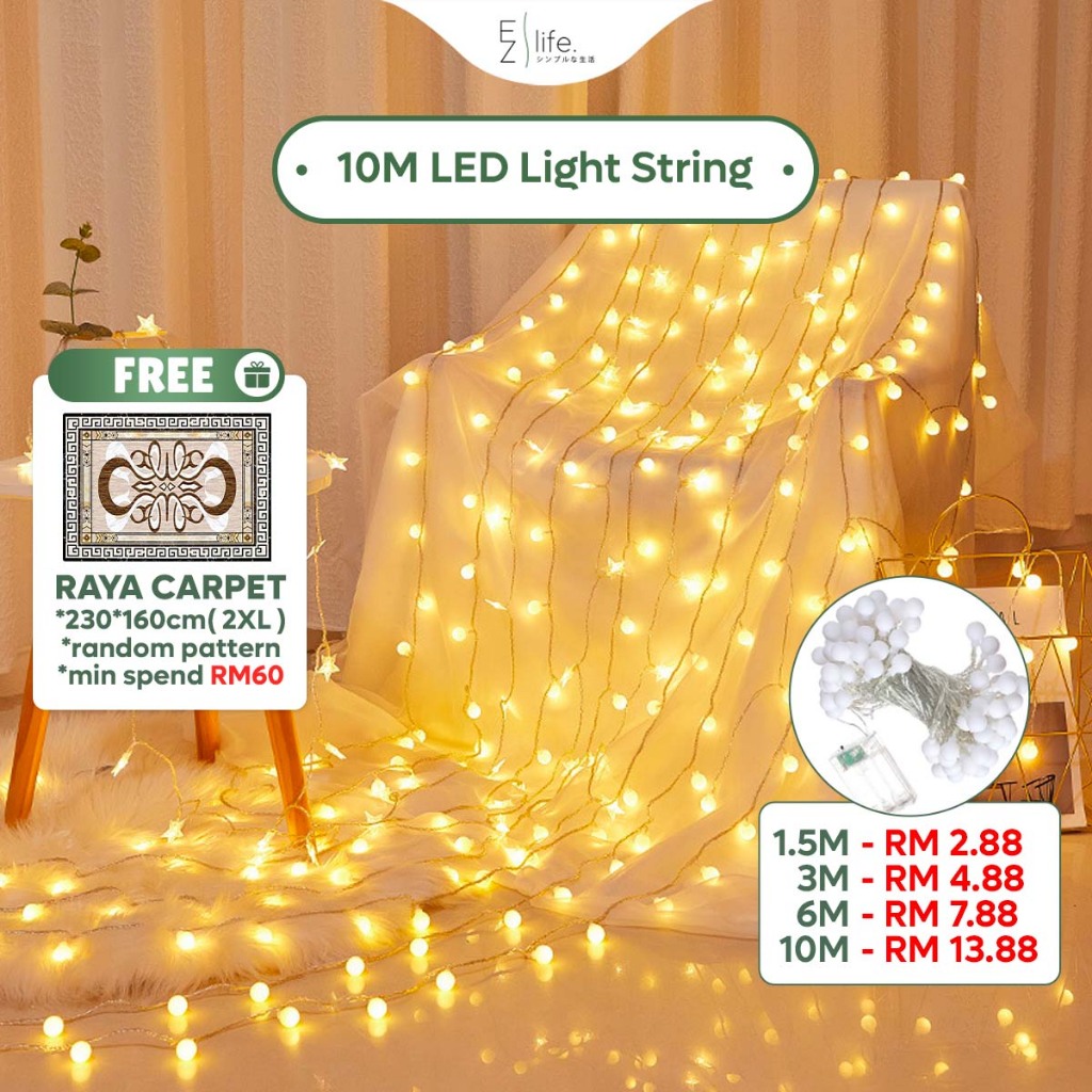 Hari Raya Aidlifitri 10M LED Camping Outdoor LED Light String Fairy Light Strip Decoration Lampu Kelip Khemah Tent露营