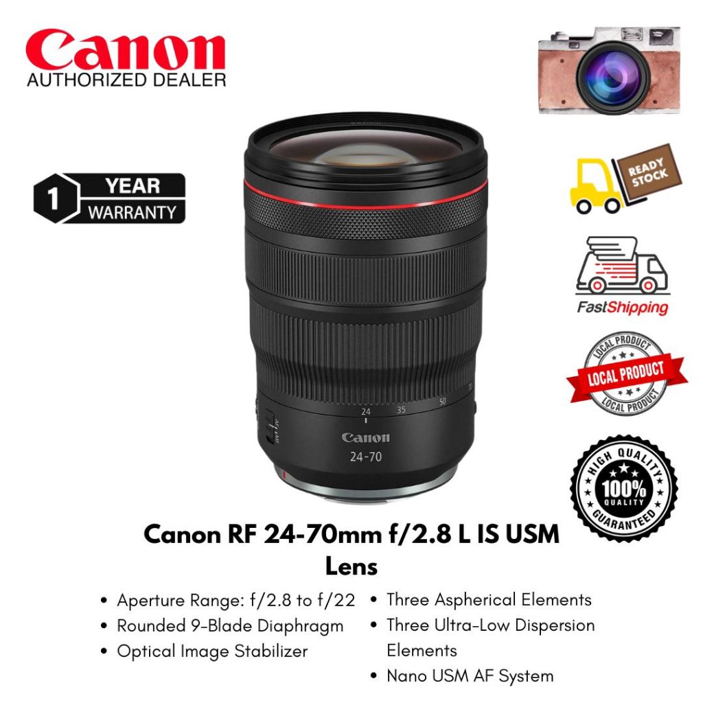 ( Canon Malaysia ) Canon RF 24-70mm f/2.8 L IS USM Lens ( 1 Year Warranty )
