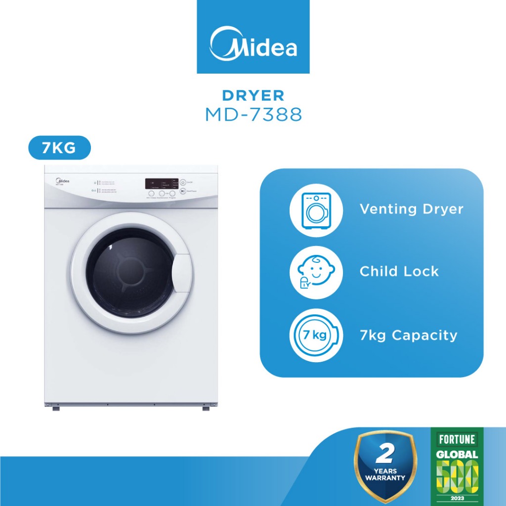 Midea MD-7388 7KG Dryer / Clothes Dryer With Safe Thermostat Heater