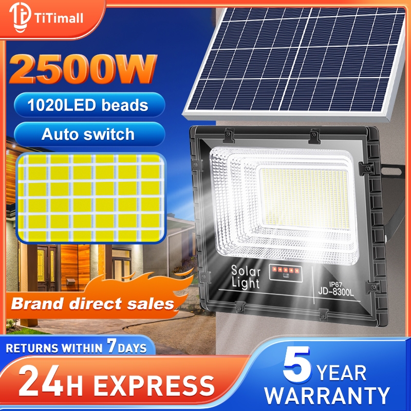 【Free Warranty】lampu solar light outdoor lighting 1200W spotlight solar Lighting 300m² Waterproof led Street light 太陽能