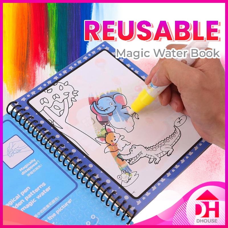 Magic Water Book Children Kids Early Education Reusable Creativity Coloring Drawing Buku Lukisan Air Kanak-kanak 儿童水画本