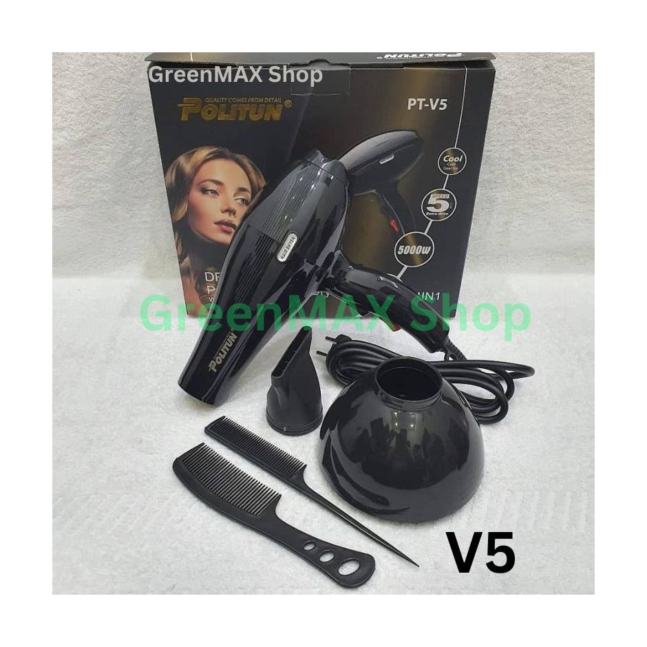 V5 POLITUN 5000W BRAND NEW ADVANCE TECHNOLOGY IONIC HAIR DRYER STRONG WIND SALOON BEST QUALITY