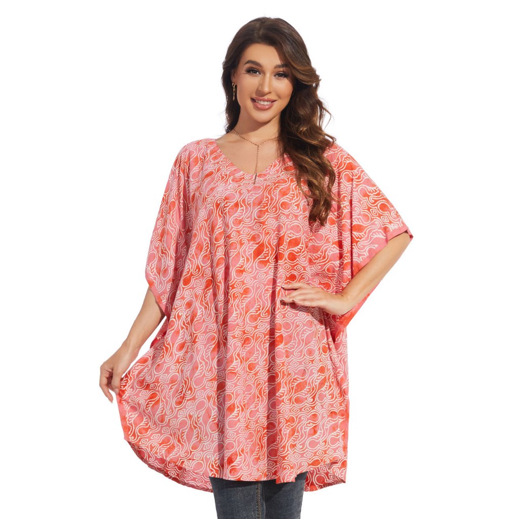 Beautybatik Plus Size Batik Tulen Baju Kelawar Kaftan Blouse [XL-4X] Many Colors