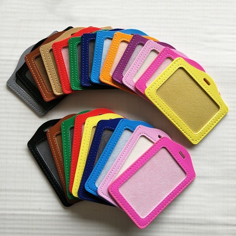 1PCS Men Card Holder Badge Holder Pu Leather Student Office Bus ID Hospital Nurse School