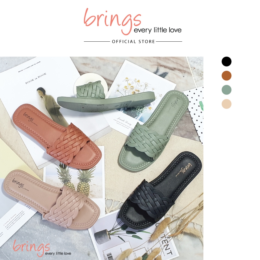 Brings Women Jelly Slippers (Beige/Black/Brown/Green)