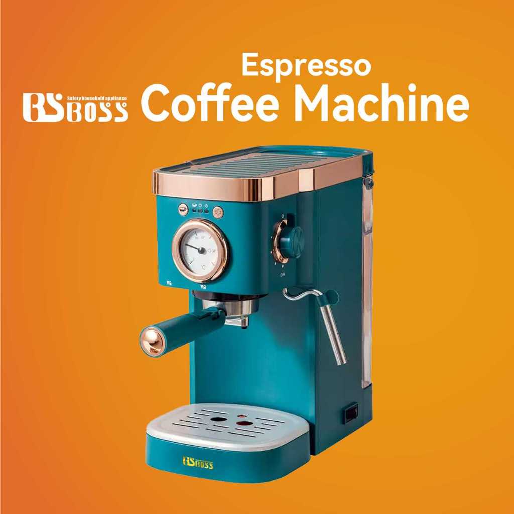 BSBOSS Coffee Espresso Maker Machine with Water Filter Cartridge Pump Steam 20 Bar (1.2L)