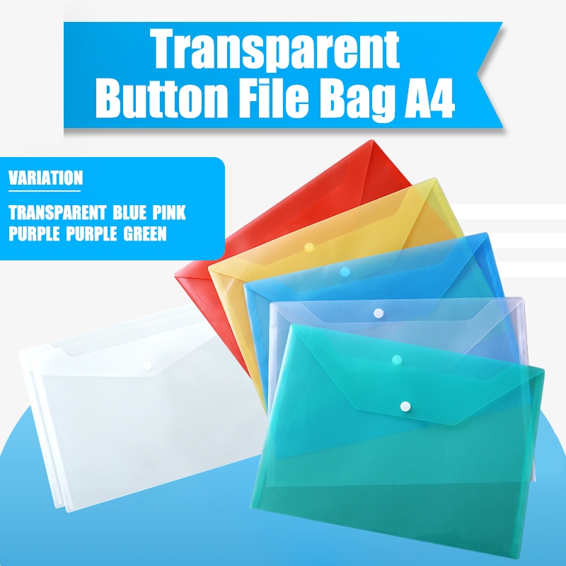 A4 Paper File Holder A4 Button File Folder File Bag Office Document Folder Student Stationery Bag Filling Organizer