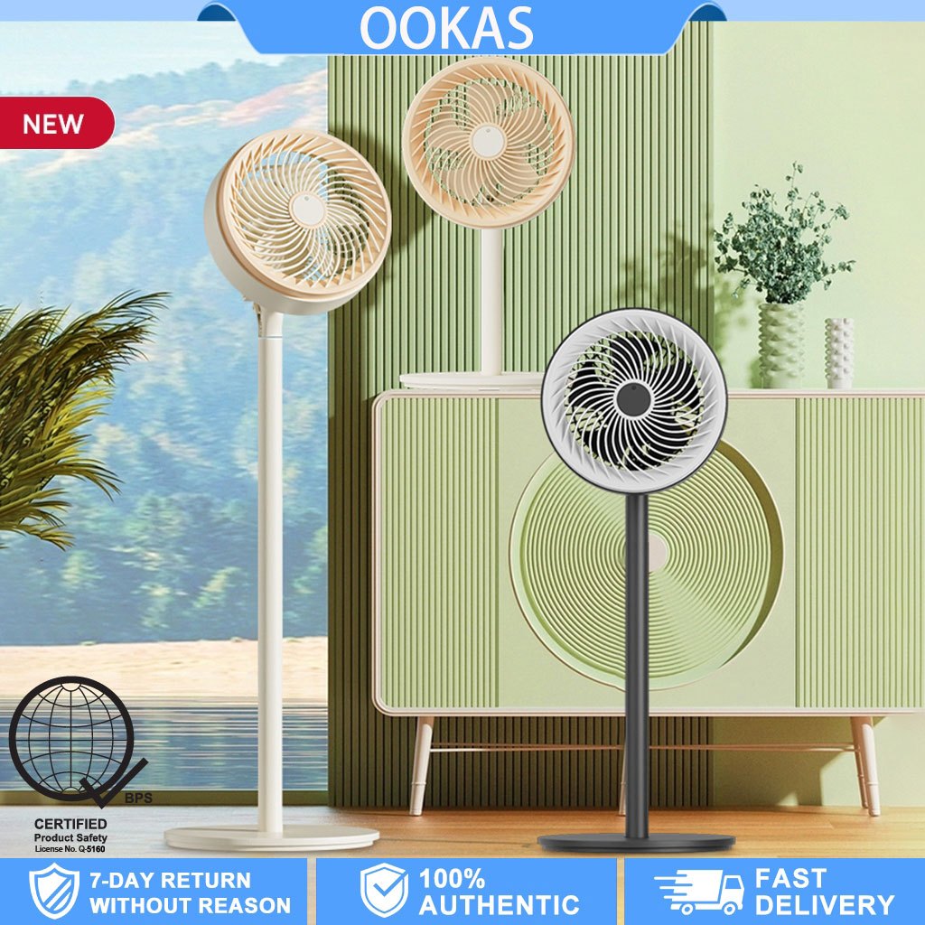 OOKAS Air Circulation Fan Stand Fan Electric Fan Strong Wind  3 Speed Kipas Energy Saving Household Desk Fan 風扇家用