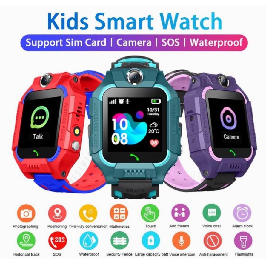 Phone call Kids Smartwatch Waterproof Camera Location SOS Kid 2G Smart Watch Touch Screen Jam Pintar
