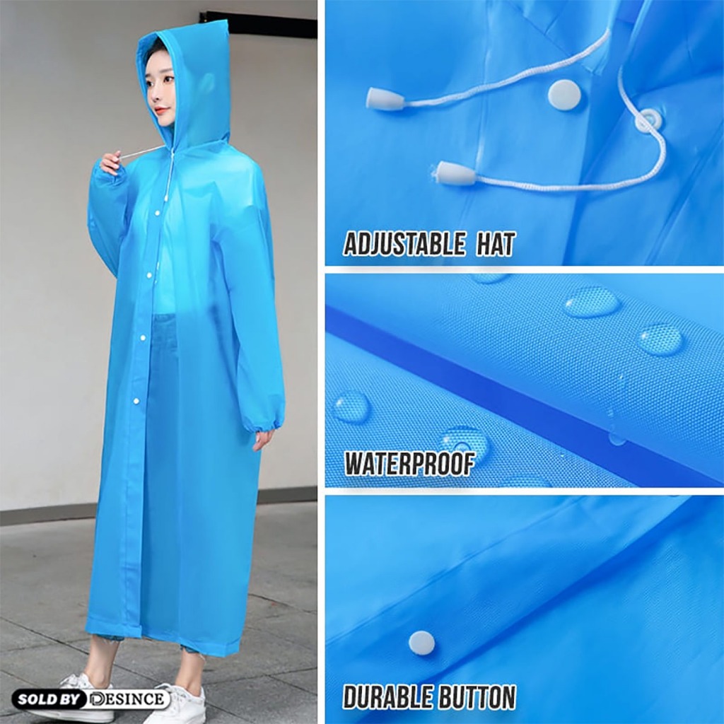 Adult Raincoat – Foldable Waterproof EVA Unisex Poncho with Hoodie