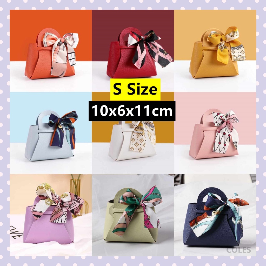 European Style Leather Gift Bag (S) Mini Goodies Bag Doorgift Bag Wedding Beg Goodies Kahwin Kotak Telur Bag Kenduri