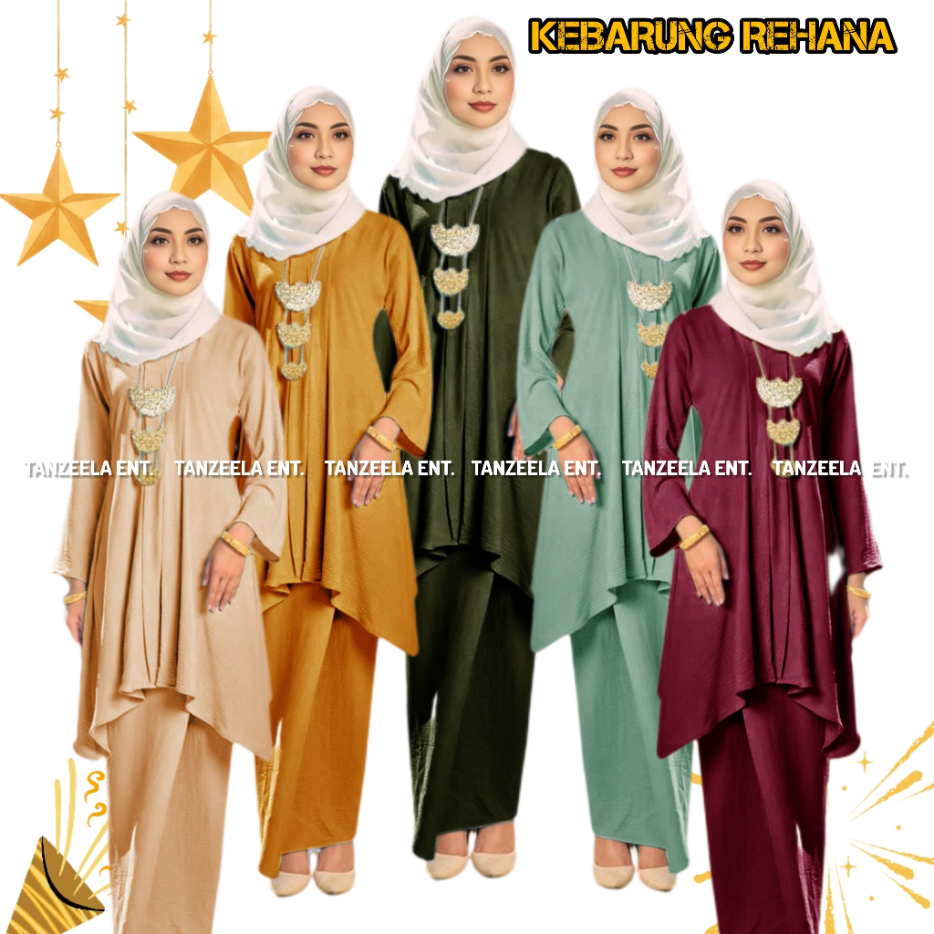 KEBAYA REHANA IRONLESS, BAJU KURUNG MURAH, KEBARUNG PLUS SIZE (S-2XL) KAIN LIPAT BATIK, WUDHUK & BF FRIENDLY
