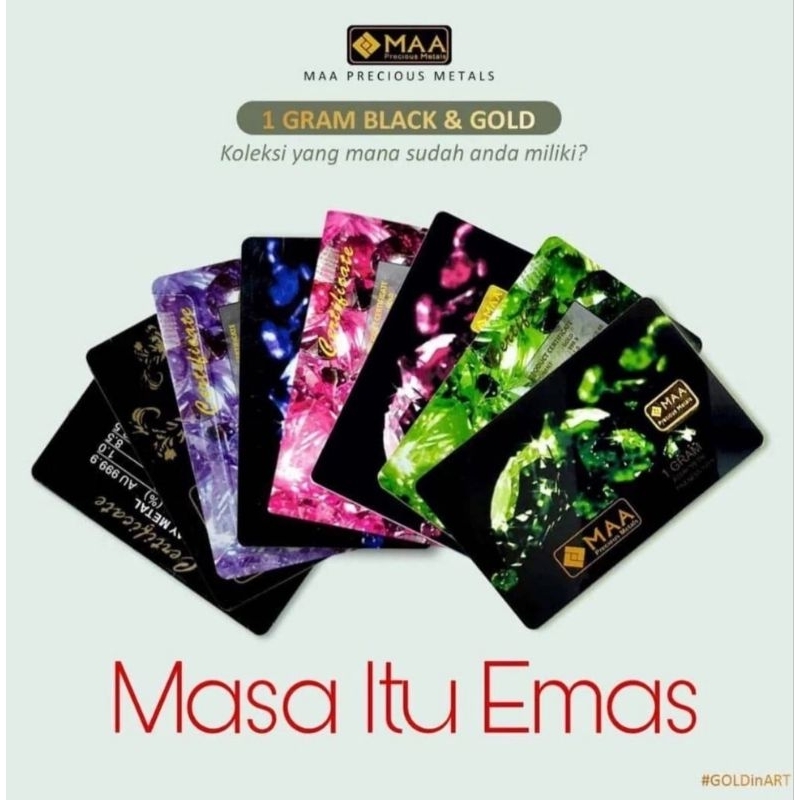 BLACK GOLD BAR MAA 999.9 1 GRAM WITH FREEGIFT