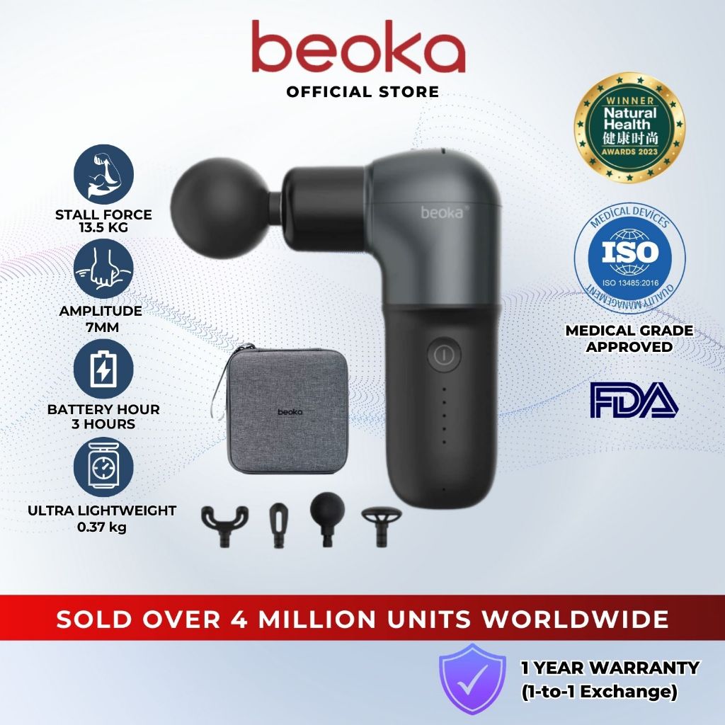 (EARLY BIRD) Beoka Mini L2 On-The-Go Massage Gun Mesin Urut 按摩枪 | 13kg Stall Force, LowNoise, Type-C Charging