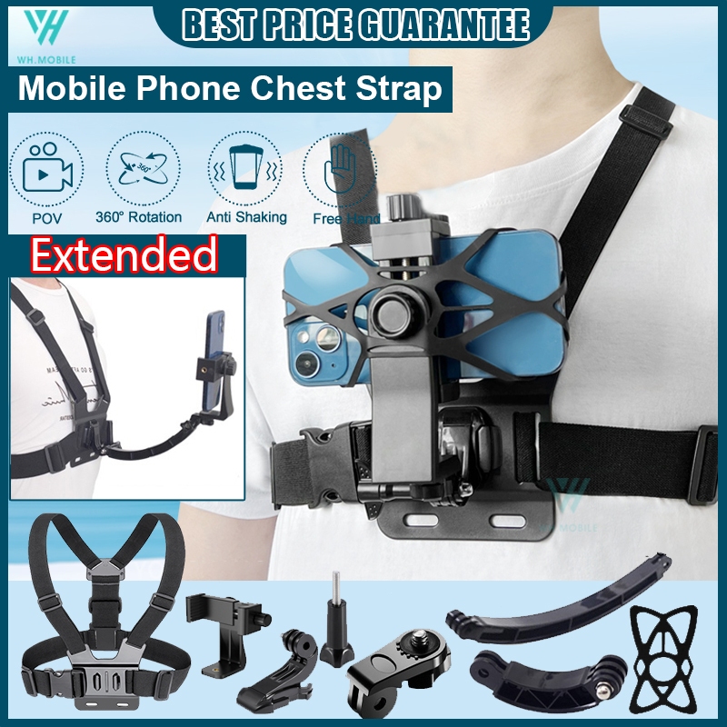 Mobile Phone Chest Strap Phone Chest Holder Strap Body Mount Harness Strap Cell Phone Clip Action Camera POV 胸带手机支架
