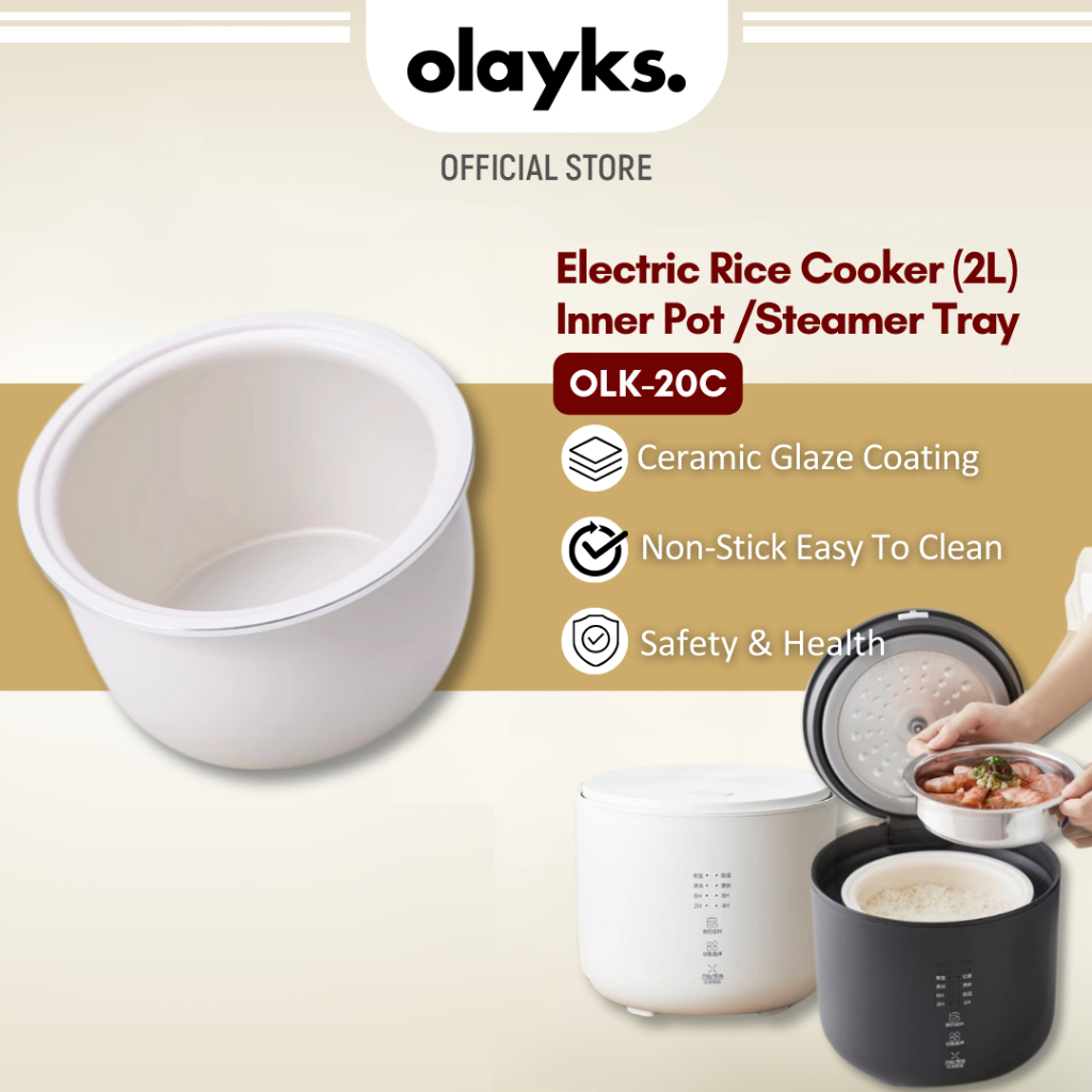 Olayks 2L Multifunction Electric Rice Cooker Mini Rice Cooker OLK-20C Inner Pot/ Steamer Tray