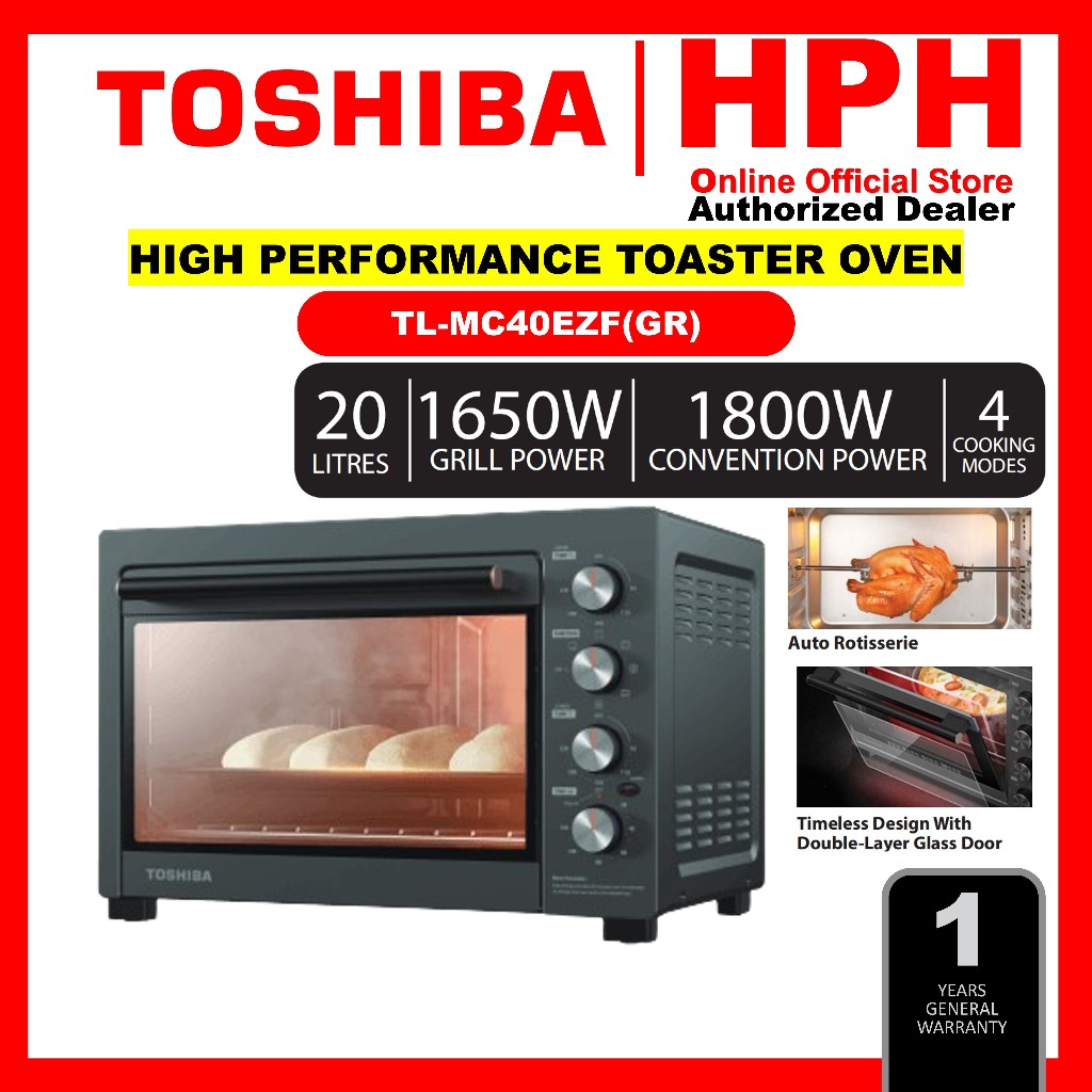 Toshiba 10L / 40L Toaster Oven With Convection & Rotisserie Function TL-MC40EZF(GR) TM-MM10DZF(WH)