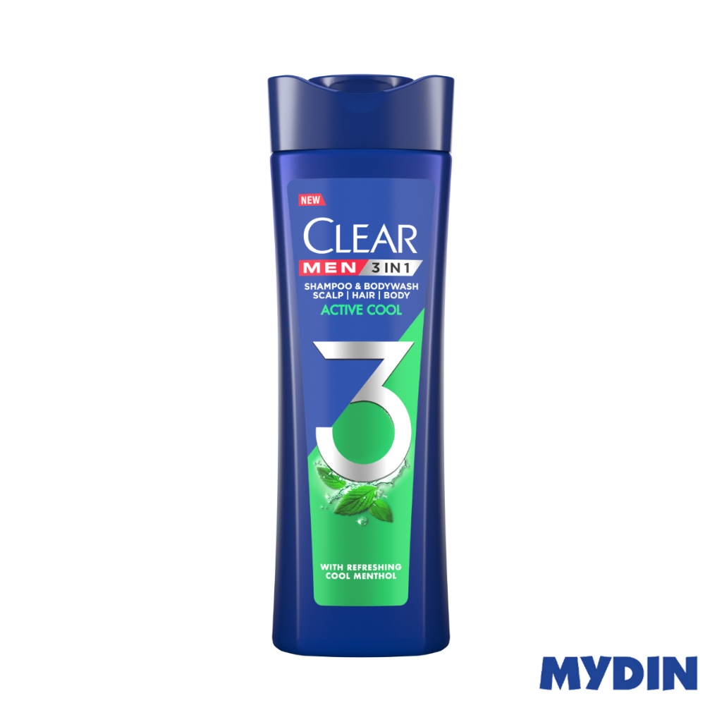 Clear Men Shampoo & Body Wash 3 in 1 Active Cool (333ml)