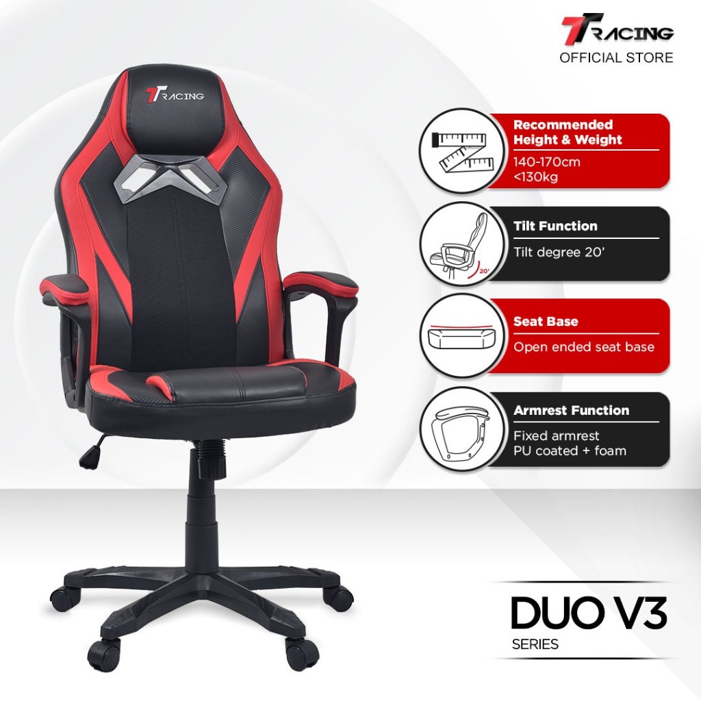 TTRacing Duo V3 Duo V4 Pro Gaming Chair Ergonomic Office Chair Kerusi Gaming Seat - 2 Year...