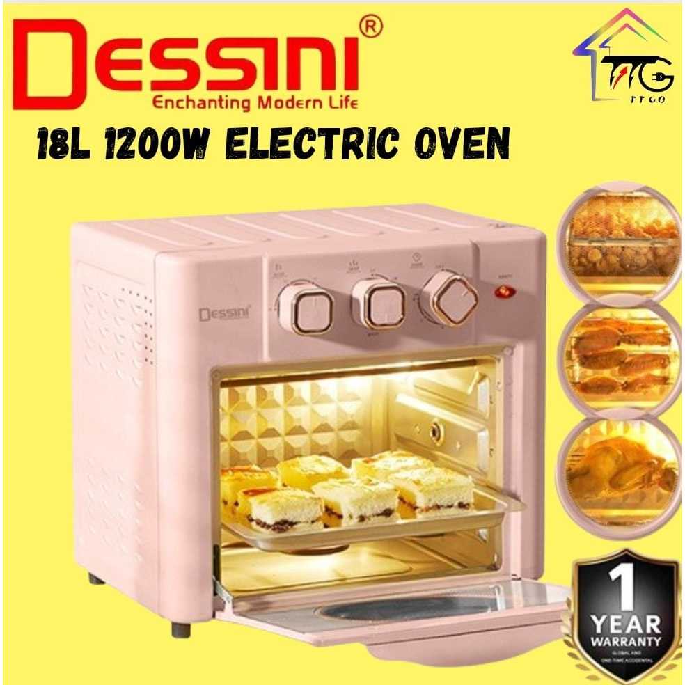 DESSINI 18L Air Fryer Oven Convection Electric Rotisserie Hot Toaster Timer Oil Free Roaster Machine / Ketuhar