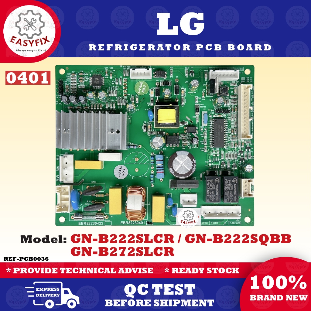 GN-B222SLCR / GN-B222SQBB / GN-B272SLCR LG REFRIGERATOR 0401 0423 PCB BOARD GN-B222SL GN-B272SL B222SLCR B272SLCR