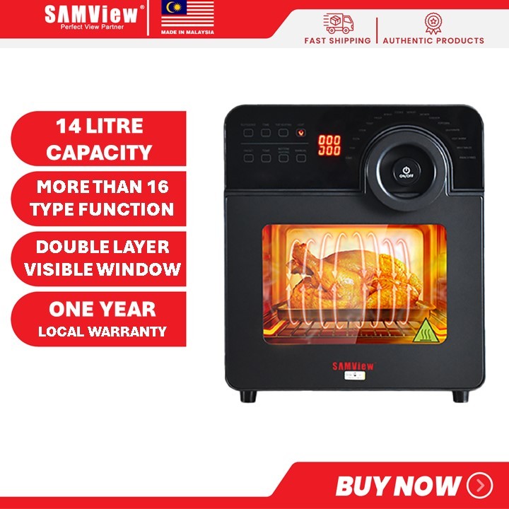 SAMView Air Fryer Oven Large Capacity AF526T With 360° Rotisserie Rotation And Digital Control Panel w/ST App (14L)