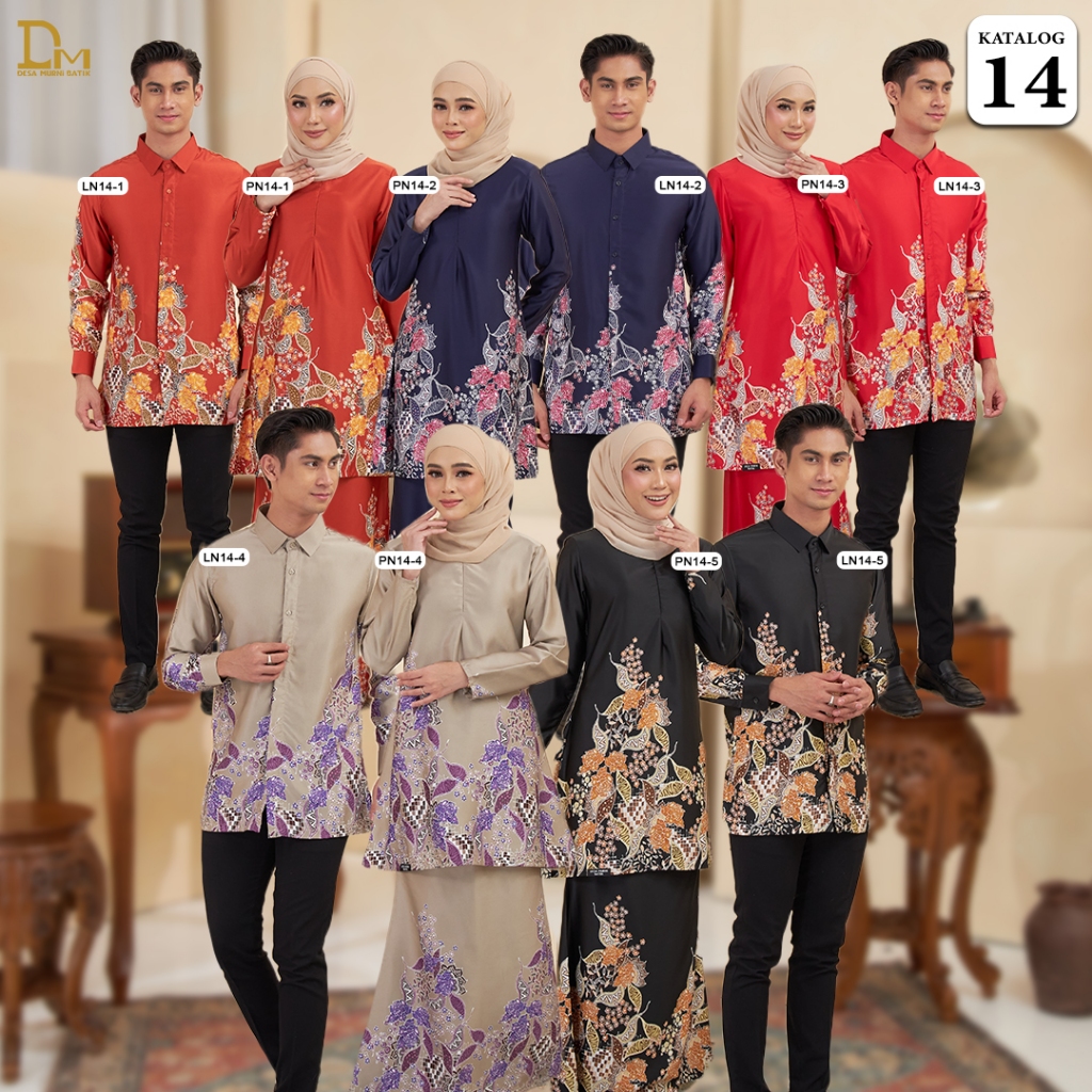 Desa Murni Batik - Baju Sedondon Kurung Batik Alana & Kemeja Batik DM 7.0 (Satin Valentino) - Katalog 14