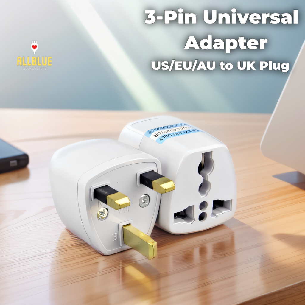 3-Pin Universal Adapter Plug Head UK 3 Pin Malaysia China Plug Socket US/EU/AU to UK Plug Adaptor *High Quality*