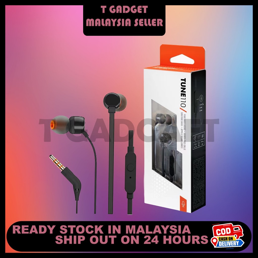 T110 Pure Bass Sound In-Ear Headphones & Earphones with microphone 3.5MM