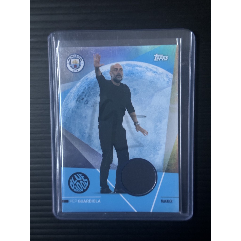 2023-24 Topps Manchester City FC Team Set Pep Guardiola BLUE MOON RELIC JERSEY