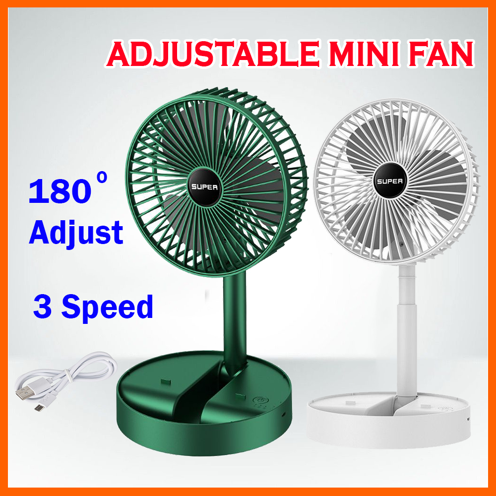 New Kipas Mini Adjustable Mini Fan Kipas Small Cooling Handy Desk Home Office Table Battery USB Rechargeable Portable小风扇