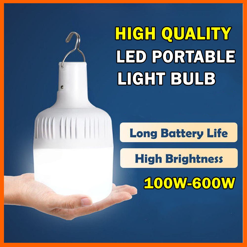 Rechargable LED Light Bulb USB Portable Lamp for Emergency Camping Night Market Lampu Malam Kecemasan可充电灯泡 600W