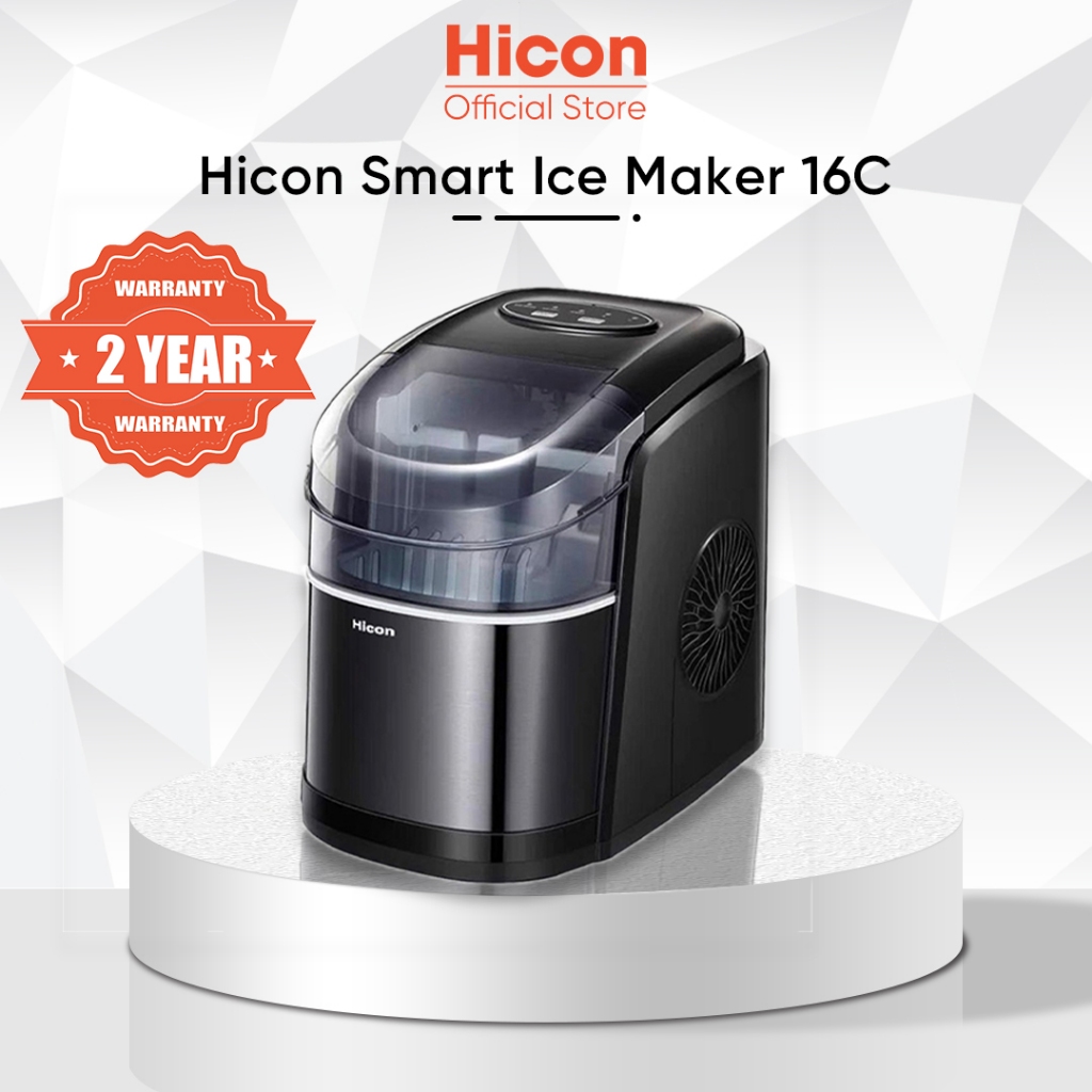 Hicon New Fully Automatic 24H Fast Ice Maker Mini Ice Maker - Overall Black (15kg) 16AL 26YB 16AT 16M 16C