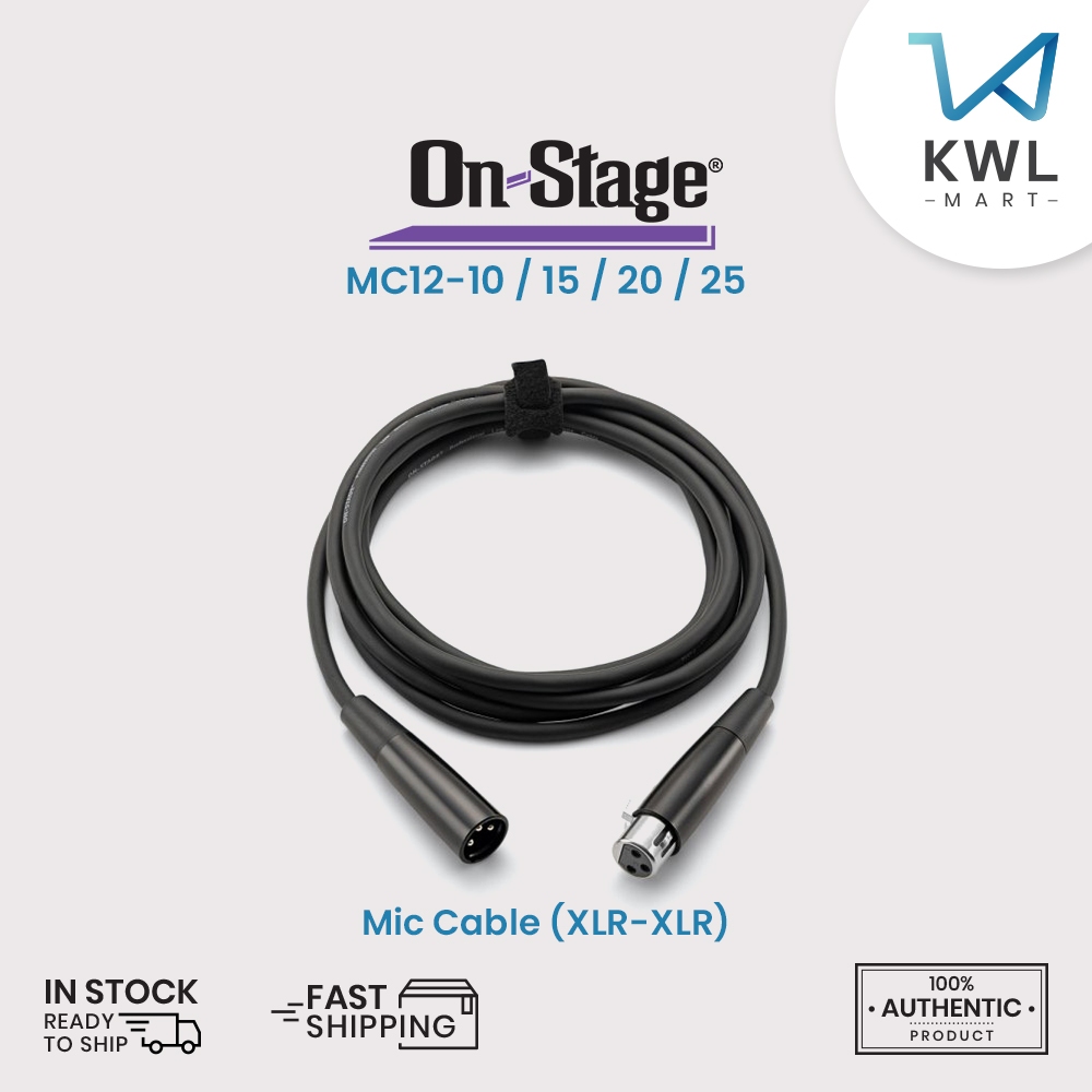 On-Stage Microphone Cables XLR-XLR MC12-10 / MC12-15 / MC12-20 / MC12-25 (MC1210, MC1215, MC1220, MC1225)