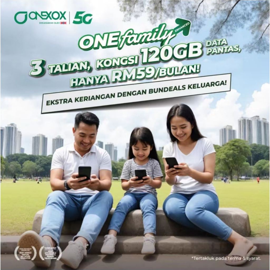 Family Plan offer 120GB Data Unlimited Calls by ONEXOX No Contract No Deposit No Hidden Cost