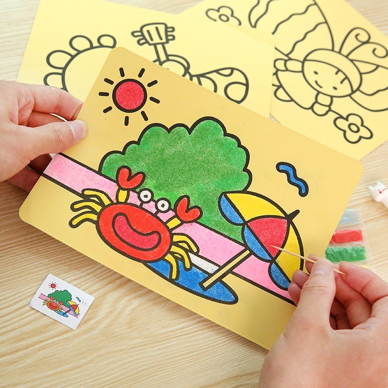 Kids DIY Creative Sand Painting Set Handmade Art Sand Painting Educational Toys Children Crafts Sand Painting Toys WJTP