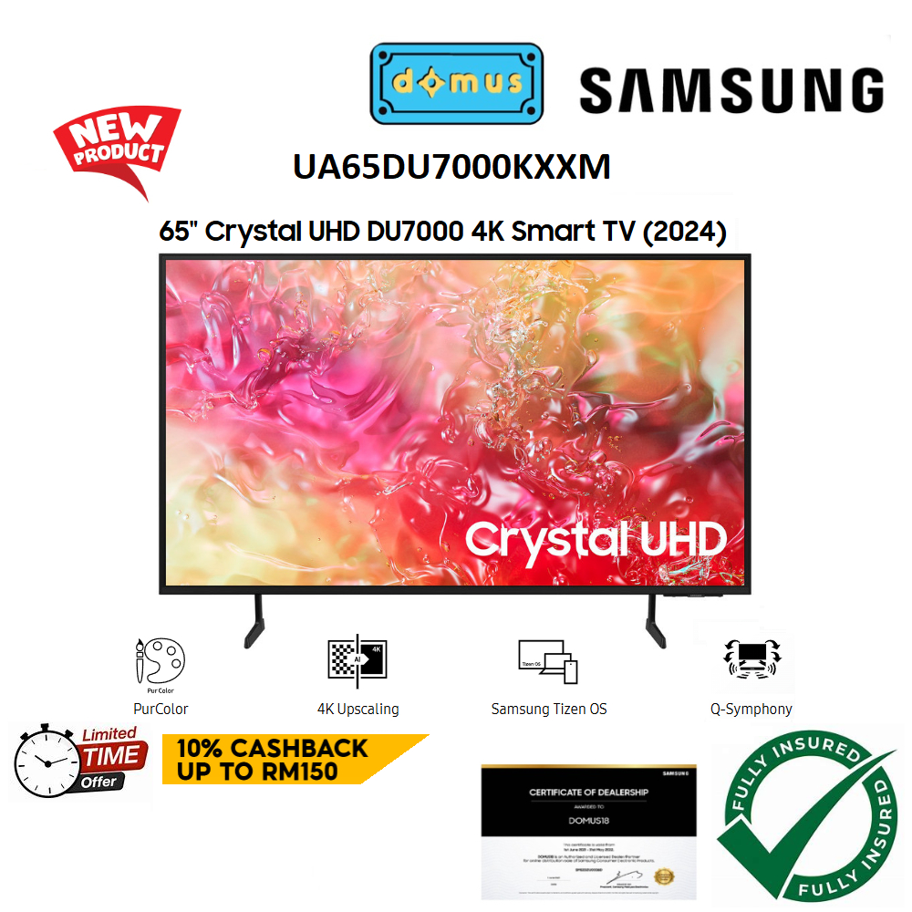 Samsung Smart TV 65 Inch 4K UHD DU7000 65" Smart TV Murah Television 电视机 電視機 UA65DU7000KXXM Replace UA65CU7000KXXM