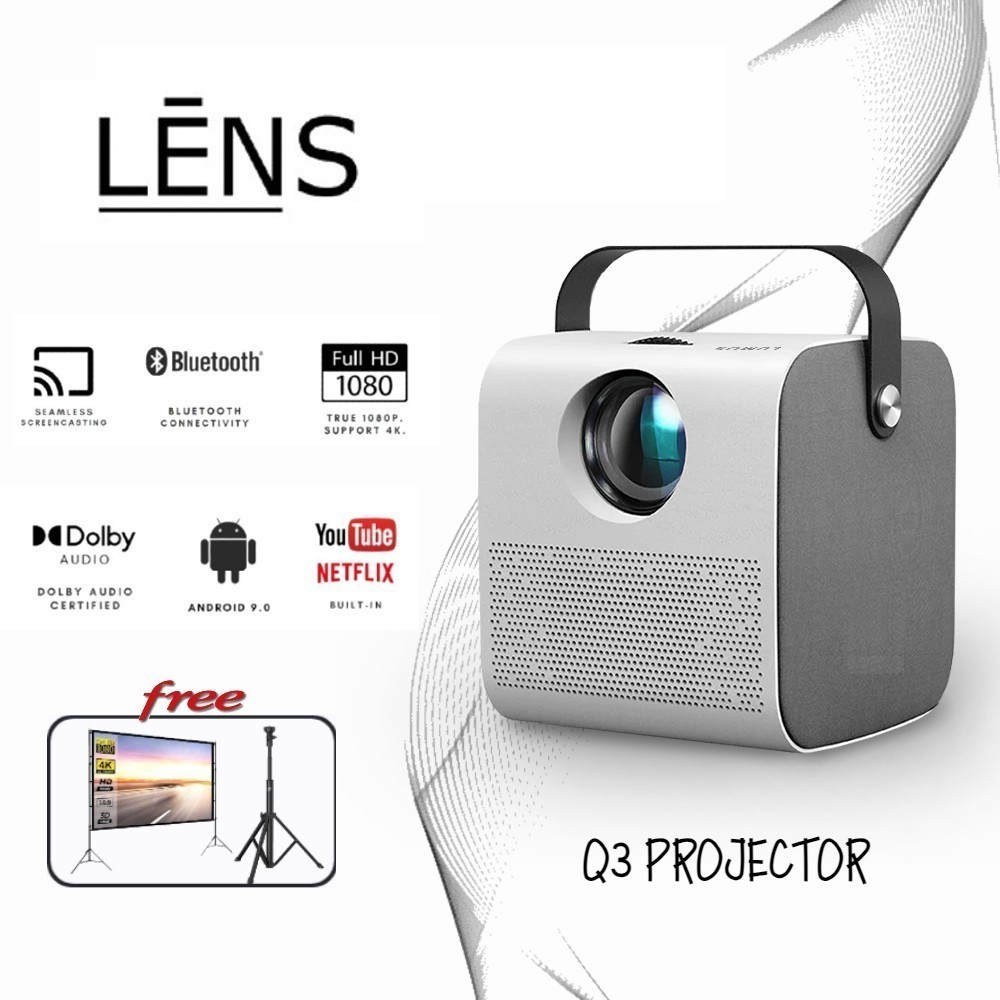 ✨BIG SALES✨Q3 Pro Projector 4K UHD Resolution Built-in Android IOS Portable Mini Quality Projector 4k UHD