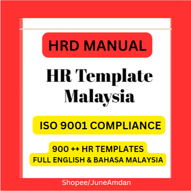 Comprehensive HR Template 2024. 900+ HR templates and HR SOP in Full English & B.M. Compliant ISO9001.Human Resources